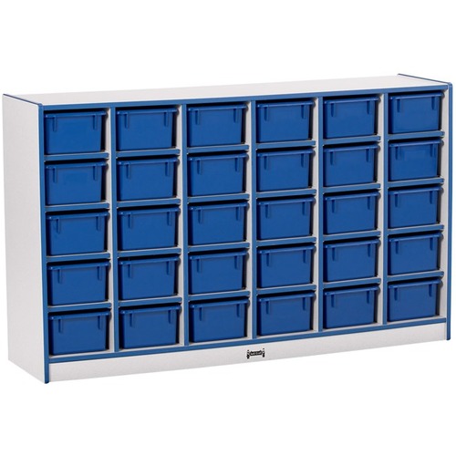 Jonti-Craft, Inc.  Mobile 30 Cubbie-Tray Unit,w/o Bins,35.5"x57.5"x15",Teal