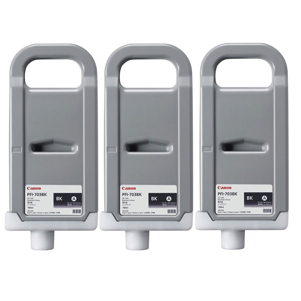 Canon 2963B003AA (PFI-703BK) Black OEM Ink Cartridge (3 pk)