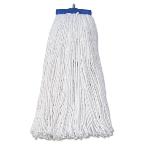 Mop Head, Economical Lie-Flat Head, Rayon Fiber, 20oz, White, 12/carton