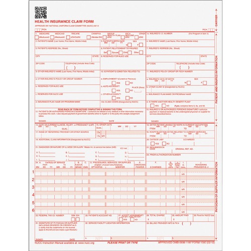 FORM,CMS1500,1PT,LASR,250CT
