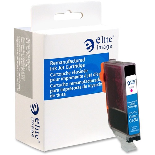 Elite Image  Remanuf. Ink Cartridge,f/Canon CLI-8, 800 Page Yld, Magenta