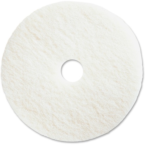 Genuine Joe  Floor Pads, f/Polishing, 16", 5/CT, White