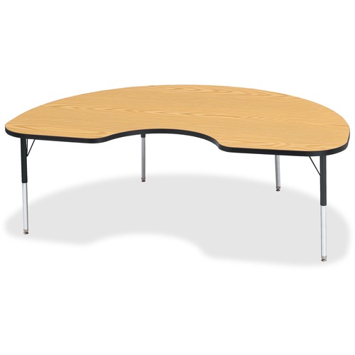 Jonti-Craft, Inc.  Activity Table, Kidney, 15"-24"x48"x72", Oak/Black