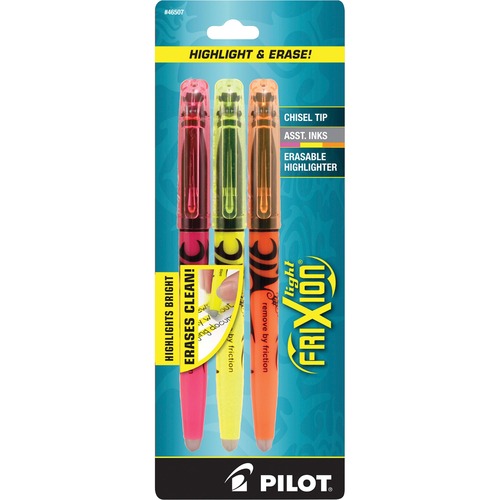 HIGHLIGHTER,ERASABLE,3PK