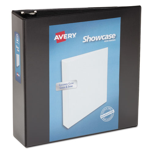 SHOWCASE ECONOMY VIEW BINDER WITH ROUND RINGS, 3 RINGS, 3" CAPACITY, 11 X 8.5, BLACK