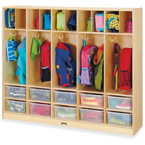 Jonti-Craft, Inc.  Locker Organizer,w/10 Clear Tubs,Large,50.5"x60"x15",Baltic
