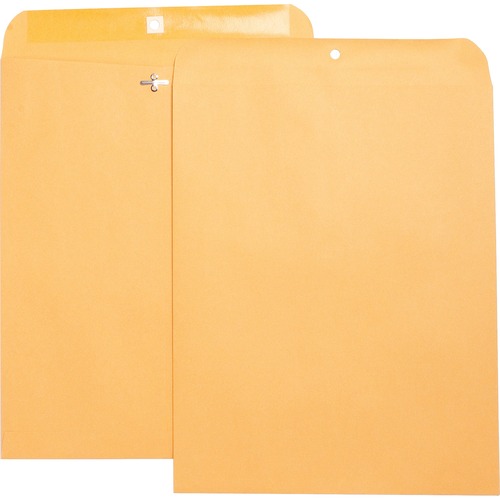 Business Source  Envelopes w/Clasp,Hvy-duty,11-1/2"x14-1/2",100/BX,BN Kraft