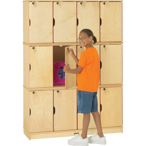 Jonti-Craft, Inc.  12-Sec Student Locker, Triple Stack, 48-1/2"x15"x67", WN