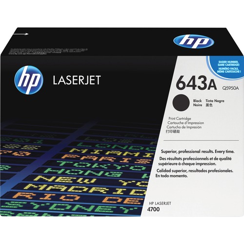 Hewlett-Packard  Print Cartridge, f/ HP 643A, 11000 Page Yield, Black