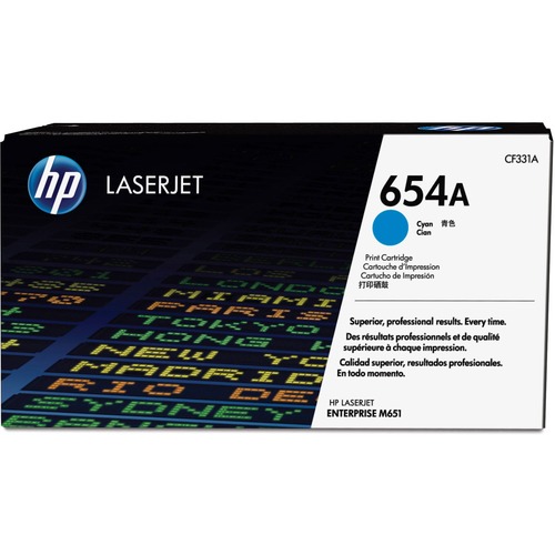 Hewlett-Packard  Toner Cartridge, HP654A, 15,000 Pg Yld, Cyan