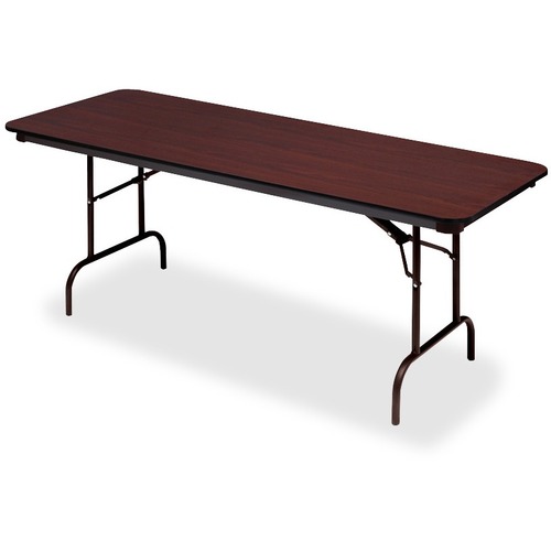 Premium Wood Laminate Folding Table, Rectangular, 96w X 30d X 29h, Mahogany