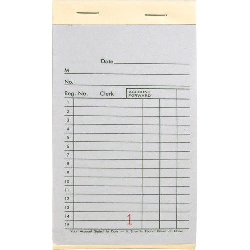 BOOK,SALES,SNGL CRBN,2-PART