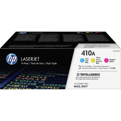 Hewlett-Packard  Toner Cartridge, HP410A, 2300 Page Yield, 3/BX, CYN/MA/YW