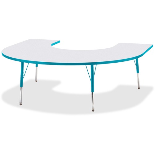 Jonti-Craft, Inc.  Activity Table, Horseshoe, 24"-31"x66"x60", Teal