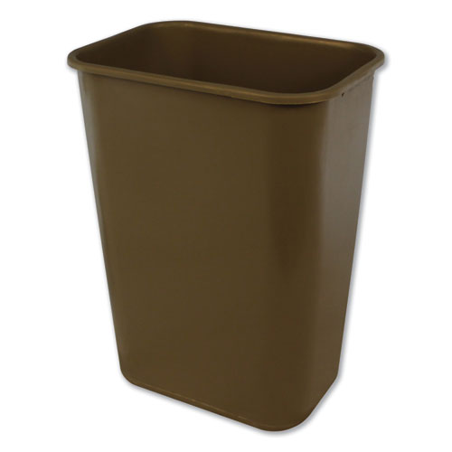 SOFT-SIDED WASTEBASKET, RECTANGULAR, POLYETHYLENE, 41 QT, BEIGE