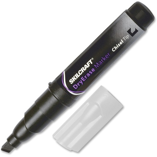 7520012943791 SKILCRAFT DRY ERASE MARKER, BROAD CHISEL TIP, BLACK, DOZEN