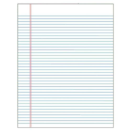 Tops  Glue Top Pad, Wide Ruled, 8-1/2"x11", White