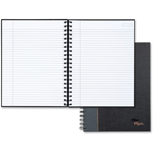 ROYALE WIREBOUND BUSINESS NOTEBOOK, COLLEGE, BLACK/GRAY, 10.5 X 8, 96 SHEETS